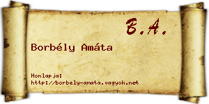 Borbély Amáta névjegykártya