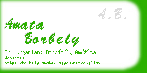 amata borbely business card